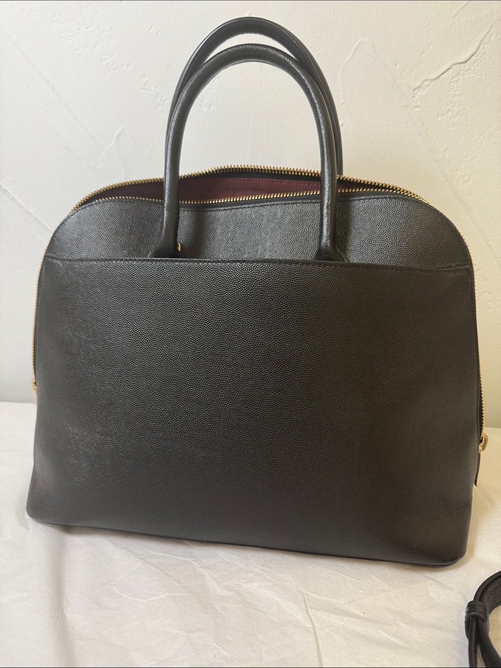 Furla Code Black Leather Dome Satchel with Detachable Strap - Picture 6 of 13